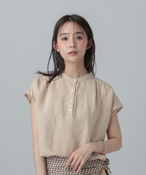 GLOBAL WORK（グローバルワーク）の「MATINEE LINE/ラミーフレンチSLシャツ/678456（シャツ/ブラウス・レディース・ブラック/レオパード/ベージュ・LARGE/MEDIUM）」の7枚目の写真
