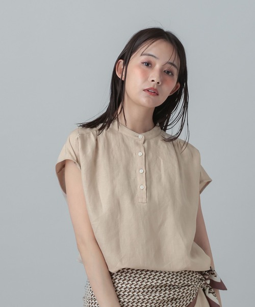 GLOBAL WORK（グローバルワーク）の「MATINEE LINE/ラミーフレンチSLシャツ/678456（シャツ/ブラウス・レディース・ブラック/レオパード/ベージュ・LARGE/MEDIUM）」の8枚目の写真