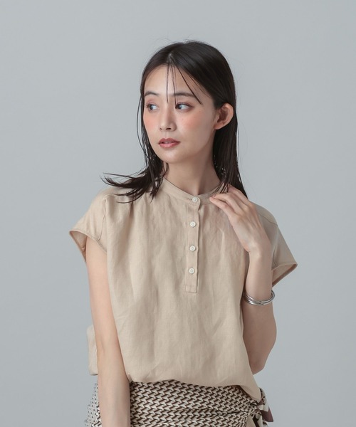 GLOBAL WORK（グローバルワーク）の「MATINEE LINE/ラミーフレンチSLシャツ/678456（シャツ/ブラウス・レディース・ブラック/レオパード/ベージュ・LARGE/MEDIUM）」の9枚目の写真