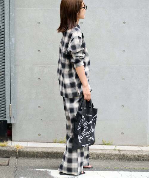 OUTDOOR PRODUCTS(アウトドアプロダクツ)の「PLAIDパターンオープンカラーシャツ(シャツ/ブラウス・レディース・カーキ/ブラック・FREE)」の13枚目の写真
