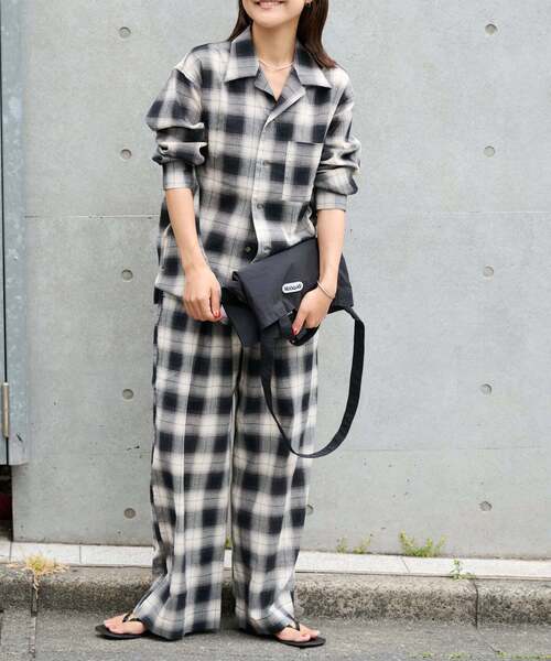 OUTDOOR PRODUCTS(アウトドアプロダクツ)の「PLAIDパターンオープンカラーシャツ(シャツ/ブラウス・レディース・カーキ/ブラック・FREE)」の15枚目の写真