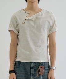 EPNK（イーピーエヌケー）の「Slab asymmetry henly tee / スラブアシメトリーヘンリーT（Tシャツ/カットソー）」