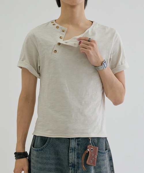 EPNK スラブアシンメトリーヘンリーT Slab asymmetry henly tee / スラブアシンメトリーヘンリーT（Tシャツ