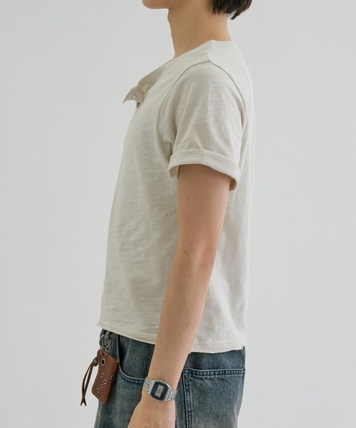Slab asymmetry henly tee / スラブアシンメトリーヘンリーT（Tシャツ