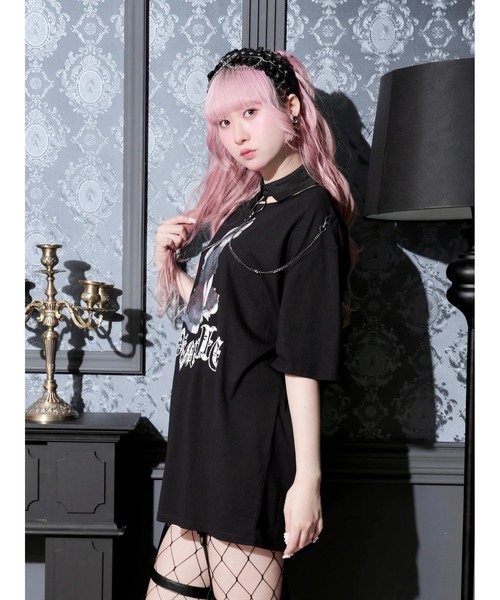 NOEMIE(ノエミー)の「ロンリードール襟付きTシャツ(Tシャツ/カットソー・レディース・レッド/ブルー・M)」の4枚目の写真