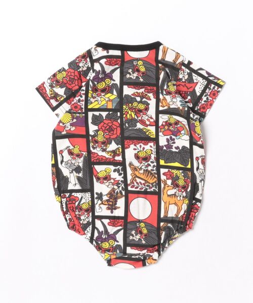 HYSTERIC MINI(ヒステリックミニ)の「HANAFUDA MINI 総柄半袖ロンパース(ロンパース・キッズ・マルチ・80/70)」の2枚目の写真