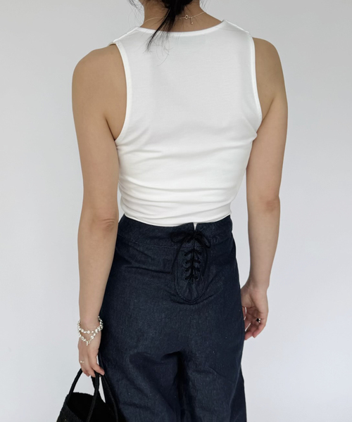 EDIT. FOR LULU(エディットフォールル)の「【ESTHE/エステ】Plunge V neck Top(Tシャツ/カットソー・レディース・ホワイト・FREE)」の3枚目の写真