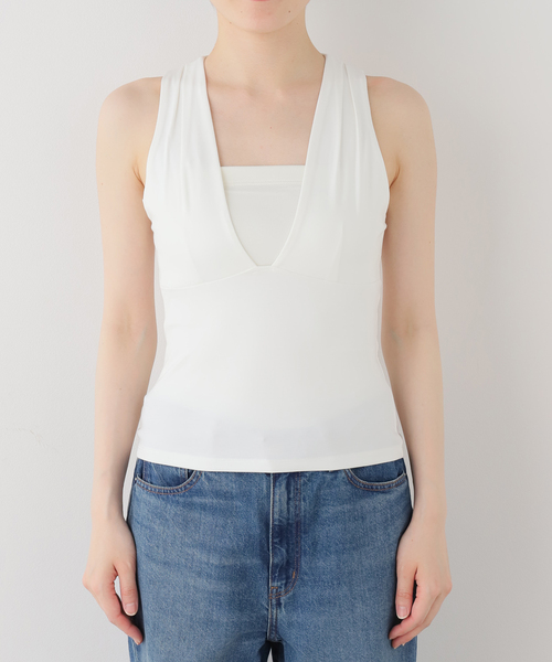 EDIT. FOR LULU(エディットフォールル)の「【ESTHE/エステ】Plunge V neck Top(Tシャツ/カットソー・レディース・ホワイト・FREE)」の8枚目の写真