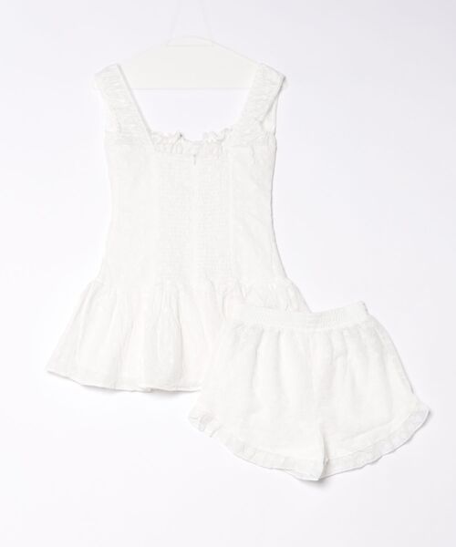 M DOLLY（エムドリー）の「Flower eyelet peplum set up/フラワーアイレットペプラムセットアップ（セットアップ・レディース・ホワイト/ブラック・FREE）」の17枚目の写真
