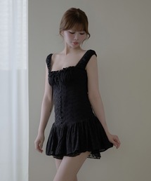 Flower eyelet peplum set up/フラワーアイレットペプラムセットアップ