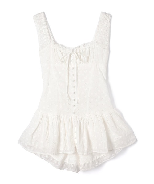 M DOLLY（エムドリー）の「Flower eyelet peplum set up/フラワーアイレットペプラムセットアップ（セットアップ・レディース・ホワイト/ブラック・FREE）」の15枚目の写真