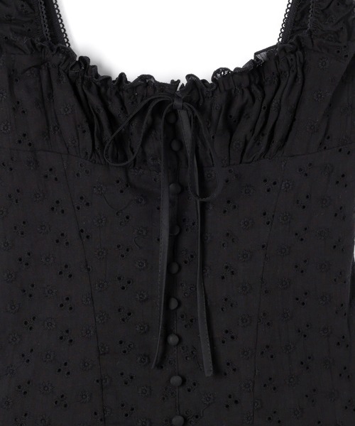 M DOLLY（エムドリー）の「Flower eyelet peplum set up/フラワーアイレットペプラムセットアップ（セットアップ・レディース・ホワイト/ブラック・FREE）」の19枚目の写真