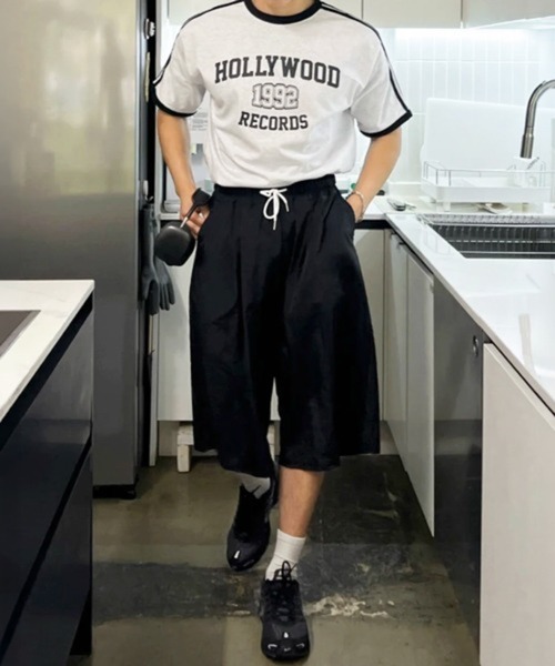 NOWLE(ノウル)の「【NOWLE】カレッジグラフィック リンガー半袖Tシャツ / レトロスポーツライン ハリウッドレコード トップス(Tシャツ/カットソー・メンズ・グレー・X-LARGE/LARGE/MEDIUM)」の6枚目の写真