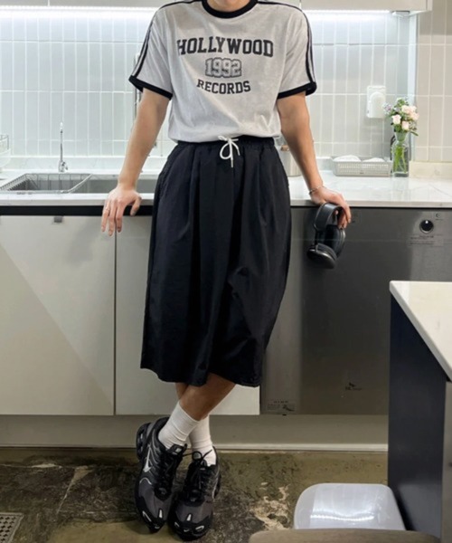 NOWLE(ノウル)の「【NOWLE】カレッジグラフィック リンガー半袖Tシャツ / レトロスポーツライン ハリウッドレコード トップス(Tシャツ/カットソー・メンズ・グレー・X-LARGE/LARGE/MEDIUM)」の15枚目の写真