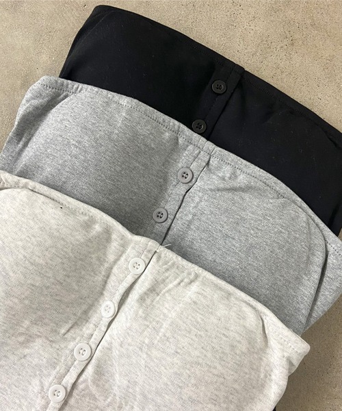 non-hedge（ノンヘッジ）の「ベアトップワイドパンツセットアップ（セットアップ・レディース・オートミール/グレー/ブラック・FREE）」の5枚目の写真