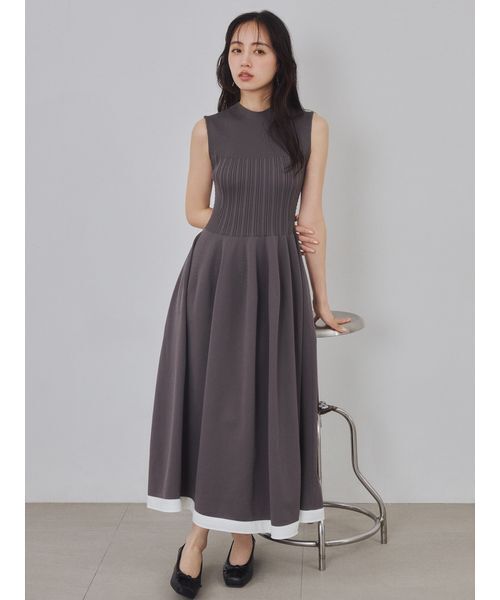 FRAY I.D(フレイアイディー)の「【ウォッシャブル】ホールガーメントランダムリブワンピース(ワンピース・レディース・グレー/ブラック/レッド・F)」の10枚目の写真