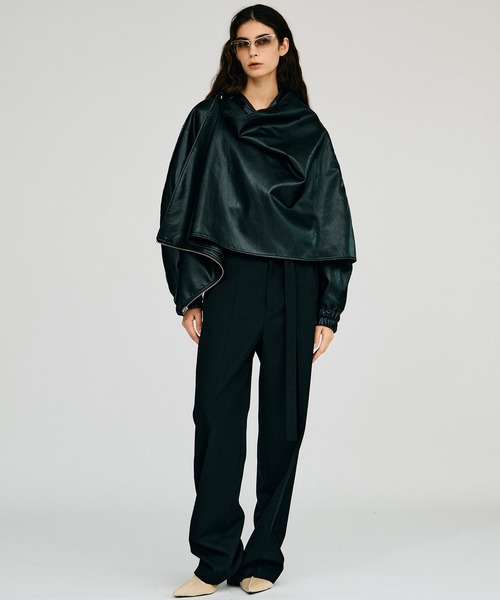 PRANK PROJECT(プランクプロジェクト)の「【2026Autumn Pre-Order】ベルトコンビスリムストレートスラックス / Belt Combination Slim Straight Slacks(スラックス・レディース・カーキ/ブラック・38/36)」の7枚目の写真