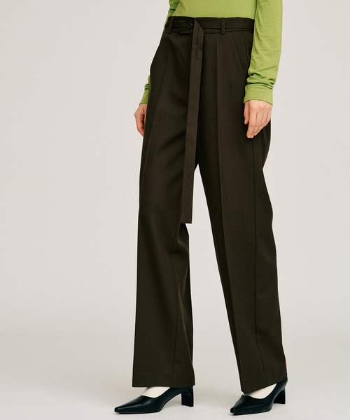 PRANK PROJECT(プランクプロジェクト)の「【2026Autumn Pre-Order】ベルトコンビスリムストレートスラックス / Belt Combination Slim Straight Slacks(スラックス・レディース・カーキ/ブラック・38/36)」の10枚目の写真