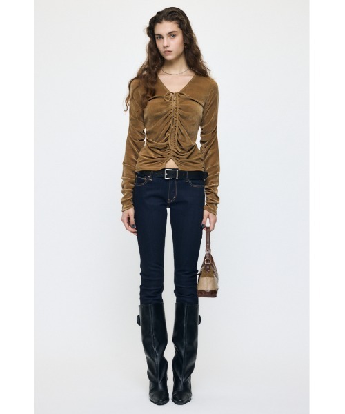 MOUSSY(マウジー)の「【26年AW新作】LOWRISE Rebirth SKINNY(デニムパンツ・レディース・ブラック/ダークブルー/ワンウォッシュ・24inch/26inch/25inch/23inch)」の13枚目の写真