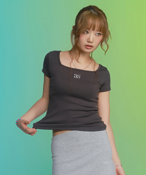 ASON(アズオン)の「SQUARE LINE TEE / CHARCOAL(Tシャツ/カットソー・レディース・その他・FREE)」の8枚目の写真