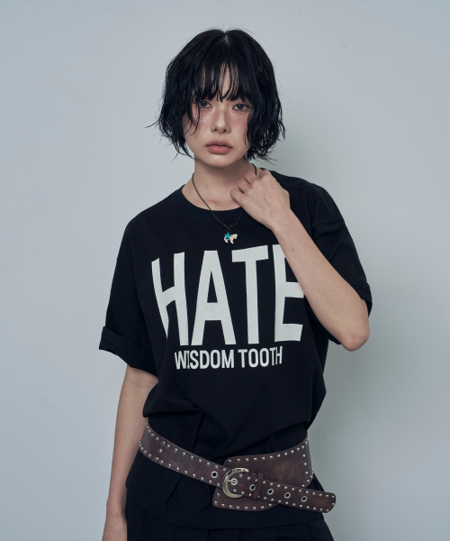 LOSERS CLUB(ルーザーズクラブ)の「HATE WISDOM TOOTH ロゴ 半袖Tシャツ ブラック(Tシャツ/カットソー・レディース・その他・1(M)/2(L)/0)」の4枚目の写真