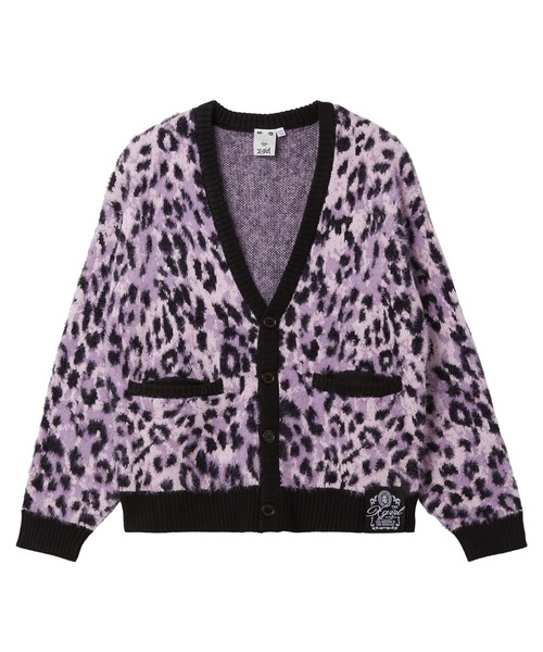 X-girl(エックスガール)の「LEOPARD SHAGGY KNIT CARDIGAN(カーディガン/ボレロ・レディース・ピンク/レオパード・ONE SIZE)」の10枚目の写真