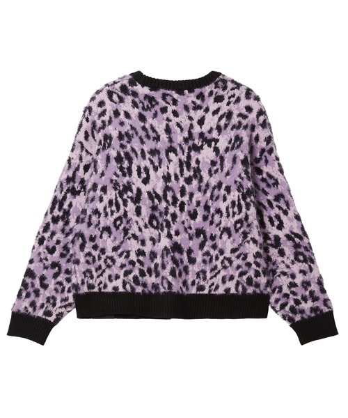 X-girl(エックスガール)の「LEOPARD SHAGGY KNIT CARDIGAN(カーディガン/ボレロ・レディース・ピンク/レオパード・ONE SIZE)」の11枚目の写真