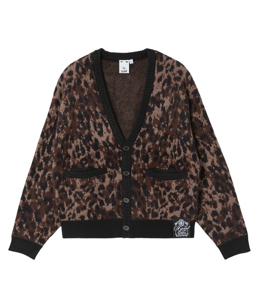 X-girl(エックスガール)の「LEOPARD SHAGGY KNIT CARDIGAN(カーディガン/ボレロ・レディース・ピンク/レオパード・ONE SIZE)」の12枚目の写真