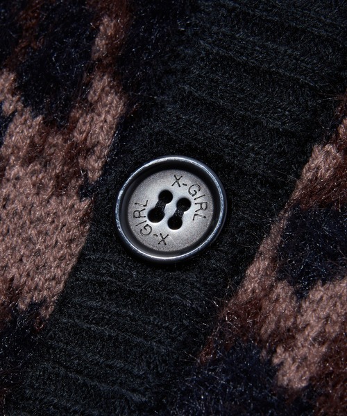 X-girl(エックスガール)の「LEOPARD SHAGGY KNIT CARDIGAN(カーディガン/ボレロ・レディース・ピンク/レオパード・ONE SIZE)」の15枚目の写真