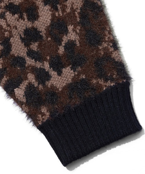 X-girl(エックスガール)の「LEOPARD SHAGGY KNIT CARDIGAN(カーディガン/ボレロ・レディース・ピンク/レオパード・ONE SIZE)」の16枚目の写真