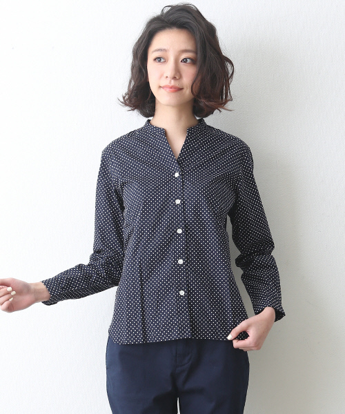 MYSELF ABAHOUSE（マイセルフアバハウス）の「ﾊﾞﾝﾄﾞｶﾗｰｼｬﾂ（シャツ/ブラウス・レディース・ネイビー/ブルー/ホワイト・SMALL/MEDIUM）」の3枚目の写真