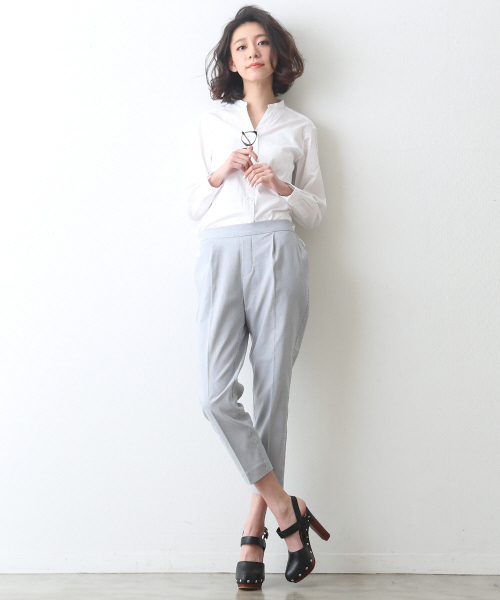 MYSELF ABAHOUSE（マイセルフアバハウス）の「ﾊﾞﾝﾄﾞｶﾗｰｼｬﾂ（シャツ/ブラウス・レディース・ネイビー/ブルー/ホワイト・SMALL/MEDIUM）」の12枚目の写真