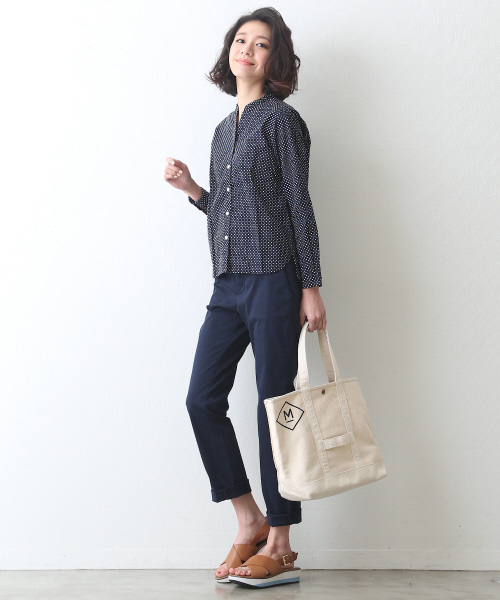 MYSELF ABAHOUSE（マイセルフアバハウス）の「ﾊﾞﾝﾄﾞｶﾗｰｼｬﾂ（シャツ/ブラウス・レディース・ネイビー/ブルー/ホワイト・SMALL/MEDIUM）」の14枚目の写真