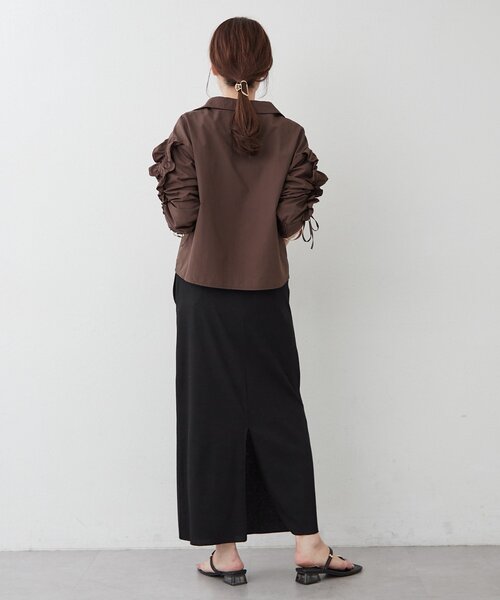Remind me and forever(リマインドミーアンドフォーエバー)の「【360度美シルエット】華奢見え袖フリルギャザーシャツ(シャツ/ブラウス・レディース・オフホワイト/カーキ/ブラウン・FREE)」の21枚目の写真