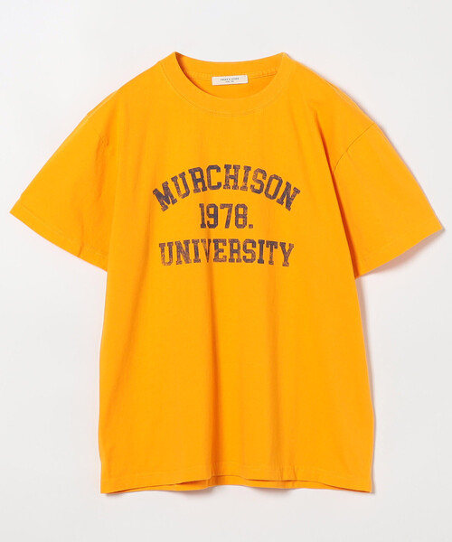 FREAK'S STORE(フリークスストア)の「vintage college logo TEE/ヴィンテージ カレッジロゴTシャツ(Tシャツ/カットソー・レディース・オフホワイト/オレンジ/イエロー・フリ-)」の2枚目の写真