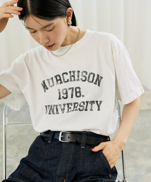 FREAK'S STORE(フリークスストア)の「vintage college logo TEE/ヴィンテージ カレッジロゴTシャツ(Tシャツ/カットソー・レディース・オフホワイト/オレンジ/イエロー・フリ-)」の8枚目の写真