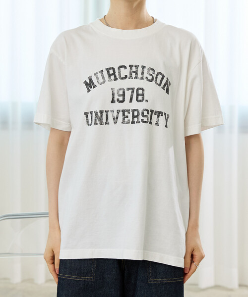 FREAK'S STORE(フリークスストア)の「vintage college logo TEE/ヴィンテージ カレッジロゴTシャツ(Tシャツ/カットソー・レディース・オフホワイト/オレンジ/イエロー・フリ-)」の9枚目の写真