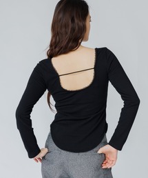 SENEE(�Z�j�[)��open back lace trim tops�i�I�[�v���o�b�N���[�X�g�����g�b�v�X�j(T�V���c/�J�b�g�\�[)