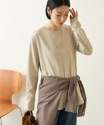 【Aunely】シルケット大人のラウンドクルーネックプルオーバー＜YOSOOIシリーズ＞