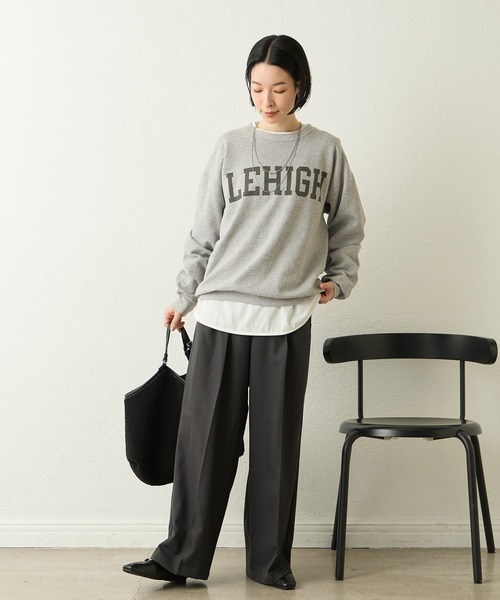 Aunely（オーネリー）の「【Aunely】シルケット大人のラウンドクルーネックプルオーバー＜YOSOOIシリーズ＞（Tシャツ/カットソー・レディース・グレイッシュベージュ/イエロー系/オフホワイト/ダークグレー/ブラック・M/L）」の17枚目の写真