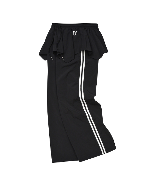 LMR(エルエムアール)の「レイヤードトラックナイロンスカートパンツBLACK(その他パンツ・レディース・ブラック・SMALL/MEDIUM)」の4枚目の写真