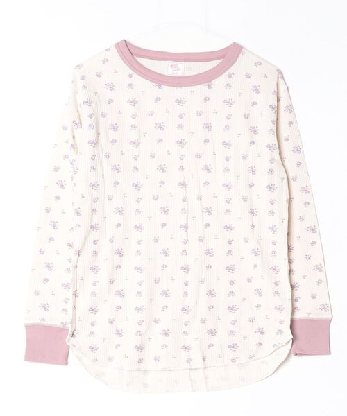 JEMORGAN(ジェーイーモーガン)の「"04"≪JEMORGAN≫パックT ワッフル クレリック 花柄 長袖Tシャツ(Tシャツ/カットソー・レディース・ブルー系2/ライラック系1/ピンク系1/ブルー系1・FREE)」の3枚目の写真