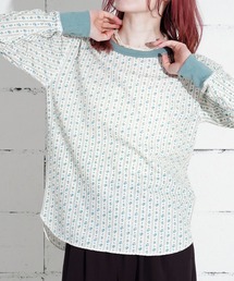 "04"≪JEMORGAN≫パックT ワッフル クレリック 花柄 長袖Tシャツ