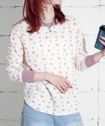 "04"≪JEMORGAN≫パックT ワッフル クレリック 花柄 長袖Tシャツ