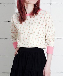 "04"≪JEMORGAN≫パックT ワッフル クレリック 花柄 長袖Tシャツ