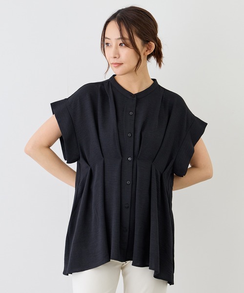 Jayro(ジャイロ)の「タック使い半袖ブラウス(シャツ/ブラウス・レディース・ライトグリーン/ブラック系その他/ベージュ/ホワイト系その他/ピンク・FREE)」の3枚目の写真
