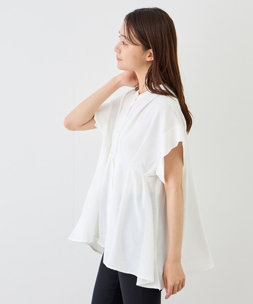 Jayro(ジャイロ)の「タック使い半袖ブラウス(シャツ/ブラウス・レディース・ライトグリーン/ブラック系その他/ベージュ/ホワイト系その他/ピンク・FREE)」の8枚目の写真