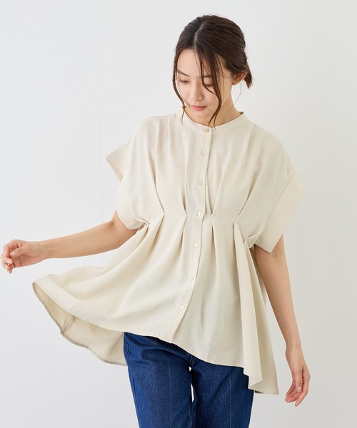 Jayro(ジャイロ)の「タック使い半袖ブラウス(シャツ/ブラウス・レディース・ライトグリーン/ブラック系その他/ベージュ/ホワイト系その他/ピンク・FREE)」の20枚目の写真