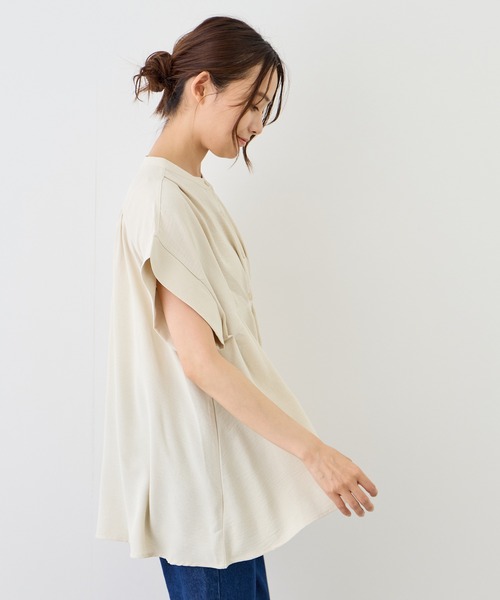 Jayro(ジャイロ)の「タック使い半袖ブラウス(シャツ/ブラウス・レディース・ライトグリーン/ブラック系その他/ベージュ/ホワイト系その他/ピンク・FREE)」の21枚目の写真