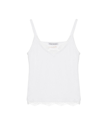 LACE RIBBED SLEEVELESS TOP_IVORY